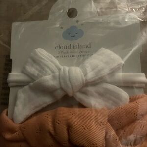 2pk kids cloud Island head wrap/band. 1 white 1 coral color